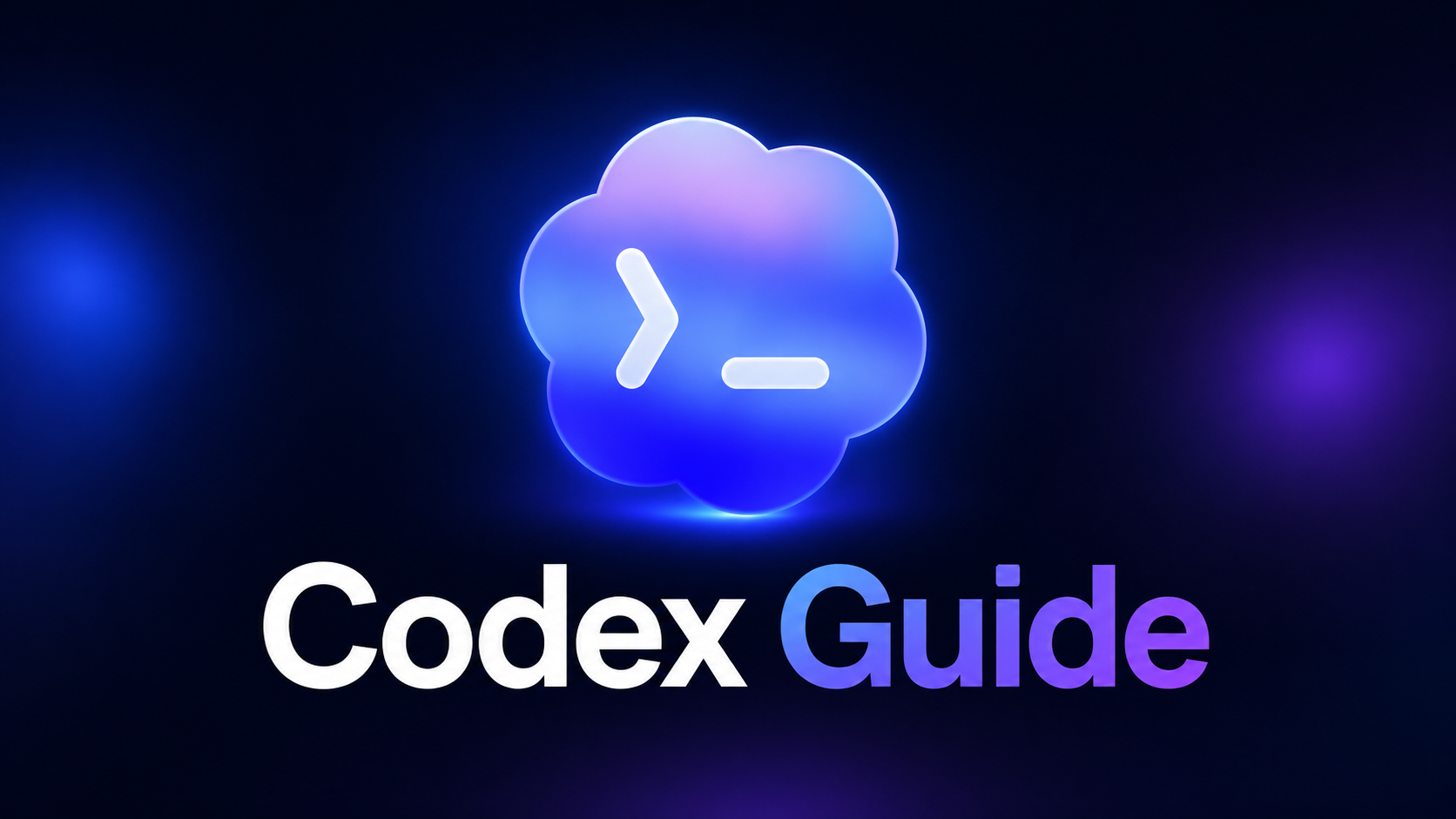 Use a clean blue-purple technology cover with a Codex terminal and cloud-style icon in the center. The title should clearly highlight Codex installation, configuration, and uninstall guidance. Keep the composition minimal, readable, and free from any third-party platform watermark.