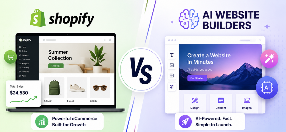 Shopify vs AI Website Builders Comparison