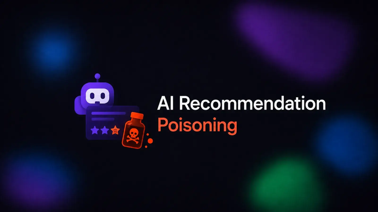 A light magazine-style editorial graphic showing AI answers in the center and manipulative inputs such as fake reviews, biased listicles, hidden prompts, and content farms pushing toward a biased recommendation. Use large readable text, strong color contrast, clear red warning accents, and simple composition. Avoid tiny labels, decorative clutter, and dark futuristic noise.
