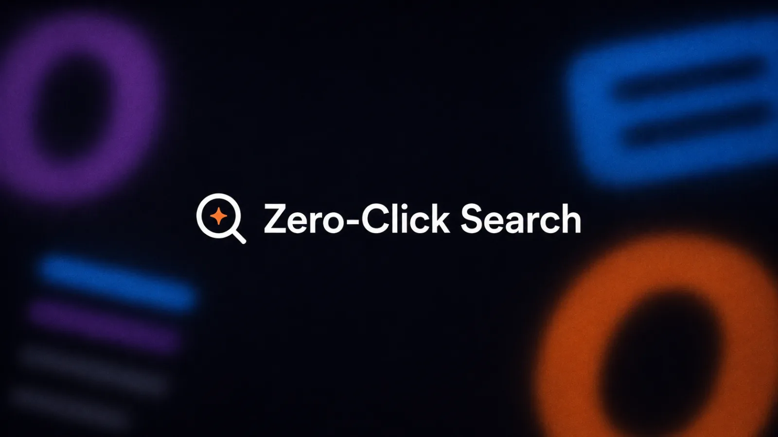 A clean editorial search visual showing a user query answered directly on a search results page. The design should show a search box, an instant answer card, faded blue-link results below it, and a clear no-click path. Use a light background, soft coral and blue accents, and a practical marketing-blog feel instead of a dark futuristic dashboard.