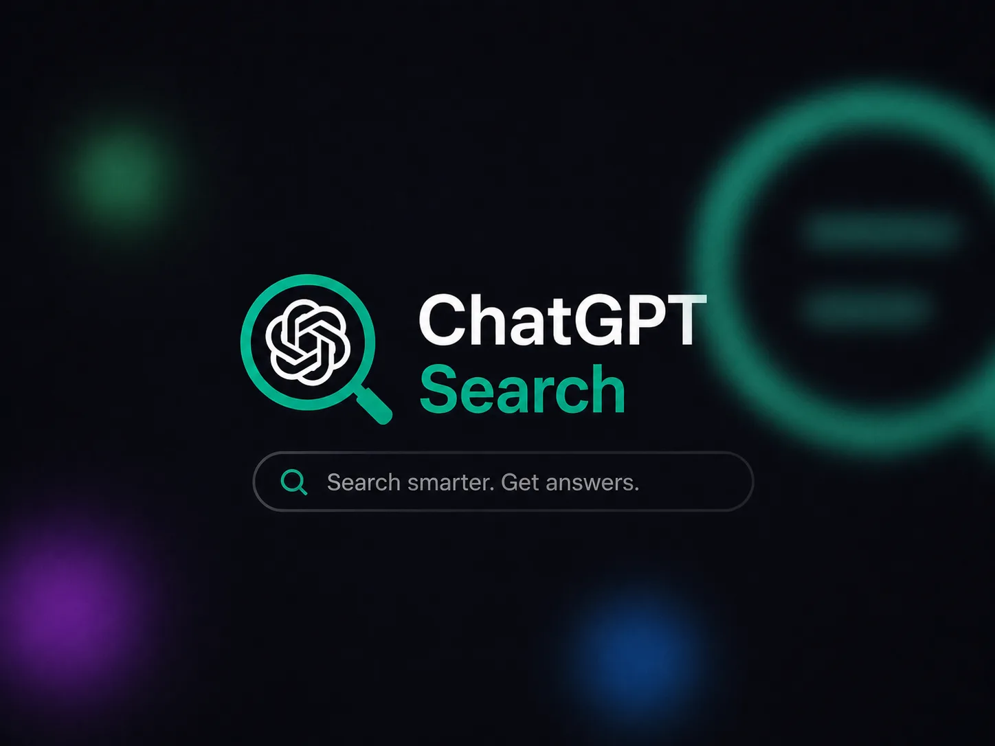 A clean editorial-style visual showing a user query moving from a traditional search result page into a ChatGPT-style answer panel with source cards. The design should feel modern, calm, and article-ready, using light backgrounds, blue-green accents, browser windows, answer cards, and citation chips. The image should communicate one idea: search is moving from links to answers.