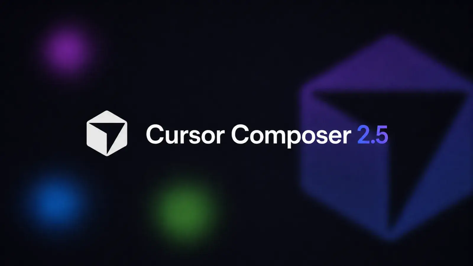 Cursor Composer 2.5를 AI 코딩 에이전트 훈련 시스템으로 보여주는 깔끔한 기술 블로그 표지. 훈련 루프, 합성 데이터 블록, 로컬 텍스트 피드백, IDE 에이전트 인터페이스가 포함된 화이트보드 스타일의 연구실 시각 자료를 사용하세요. 어두운 SaaS 대시보드가 아니라 엔지니어링 연구 노트북 같은 느낌이어야 합니다. RL, 합성 작업, 코드베이스, 테스트, 에이전트 워크플로를 나타내는 시각적 단서를 포함하세요.