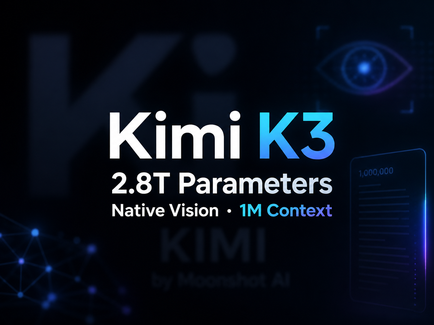 Kimi K3发布:拥有2.8万亿参数和100万Token上下文窗口