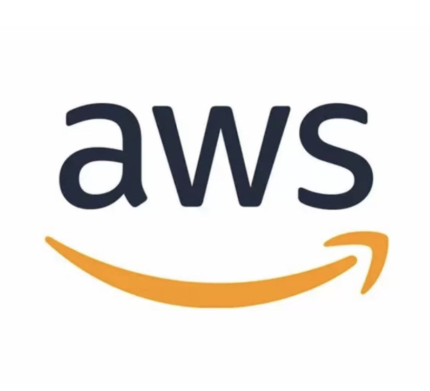 这张图片是亚马逊云服务(AWS)的官方标识,标识主体为深暗色的小写英文“aws”字样,下方搭配着亚马逊标志性的亮橙色弧形箭头,箭头从左侧延伸向右端带箭头造型,呈现为微笑弧线的样式。该标识出现在文档对应的位置,用来指代文中提及的AWS业务板块,和文档里亚马逊二季度财报相关的AWS营收数据、AI业务成果等内容相呼应,帮助读者明确相关业务主体。
