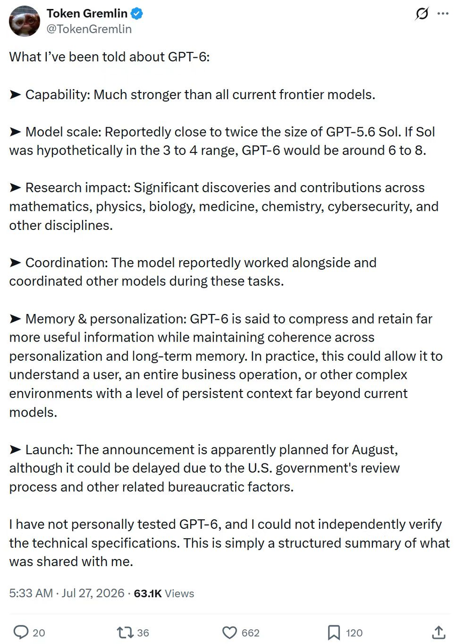 GPT-6传闻截图