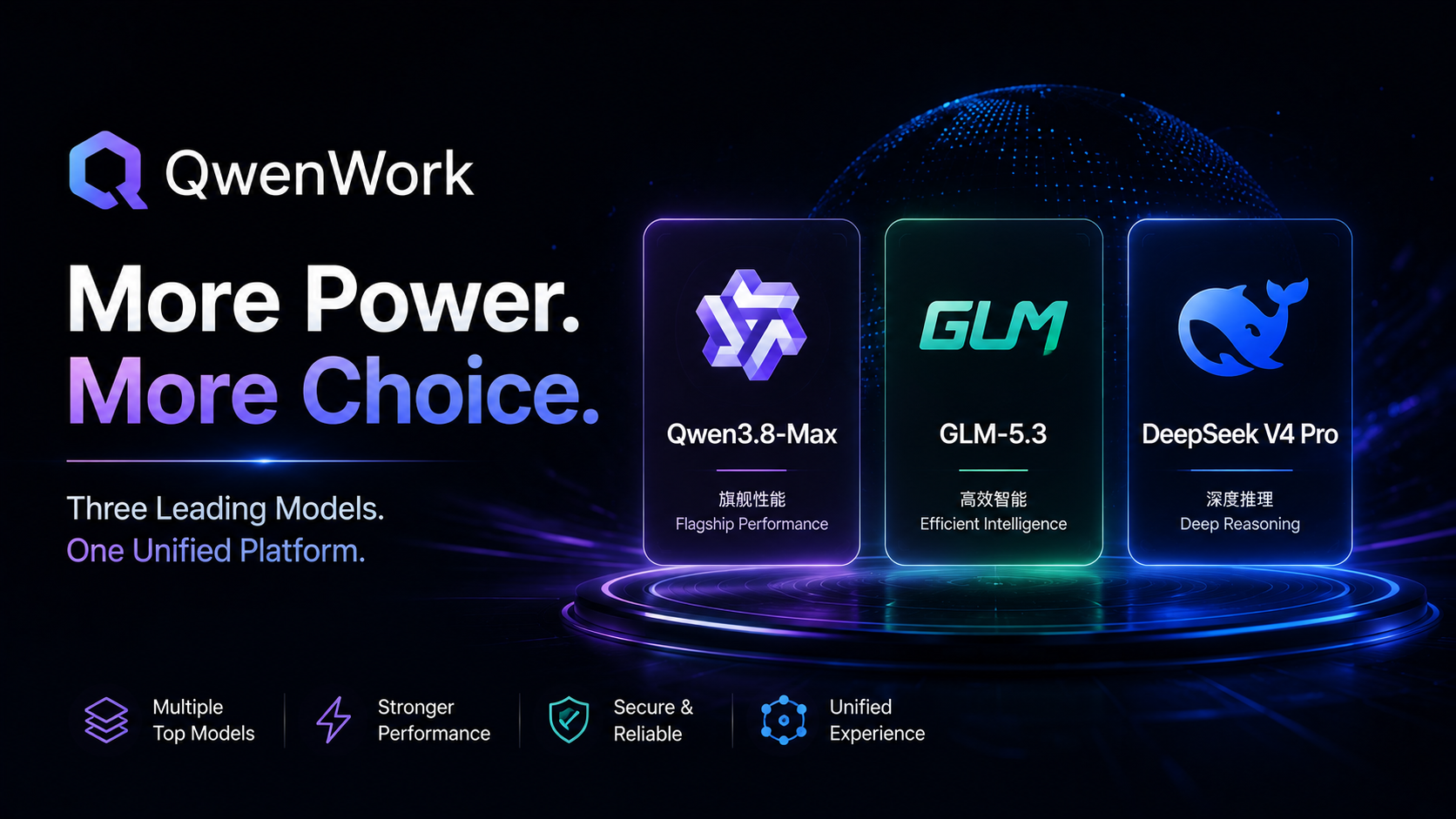 QwenWork新增GLM-5.3与DeepSeek V4 Pro,三大国产旗舰模型齐聚一款AI办公助手
